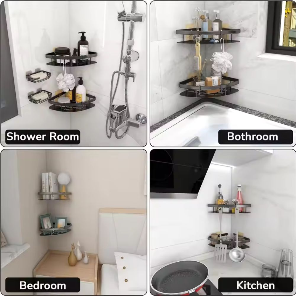 Shower Caddy Aluminium Matte Rustproof Self-Adhesive