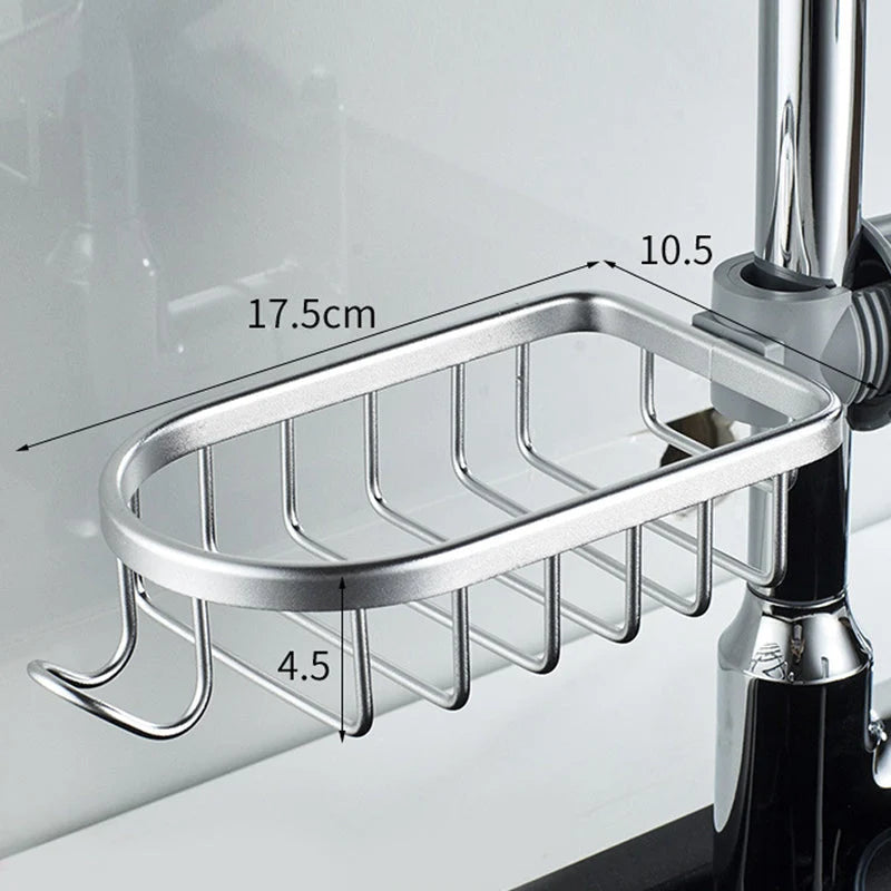Shower Caddy Aluminum No-Drill Pipe Mount with Hooks