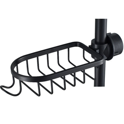 Shower Caddy Aluminum No-Drill Pipe Mount with Hooks