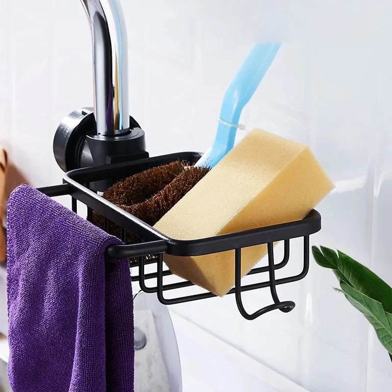 Shower Caddy Aluminum No-Drill Pipe Mount with Hooks