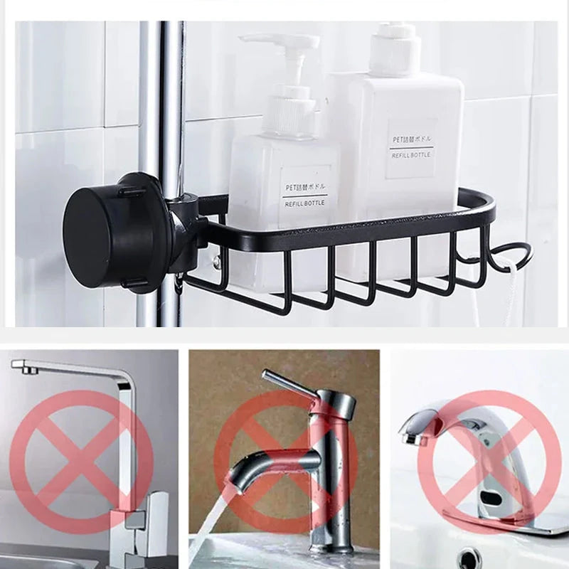 Shower Caddy No-Drill Pipe Mount Rustproof Aluminum