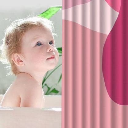 Shower Curtain Bright Pink Abstract Waterproof Microfiber Weighted Hem