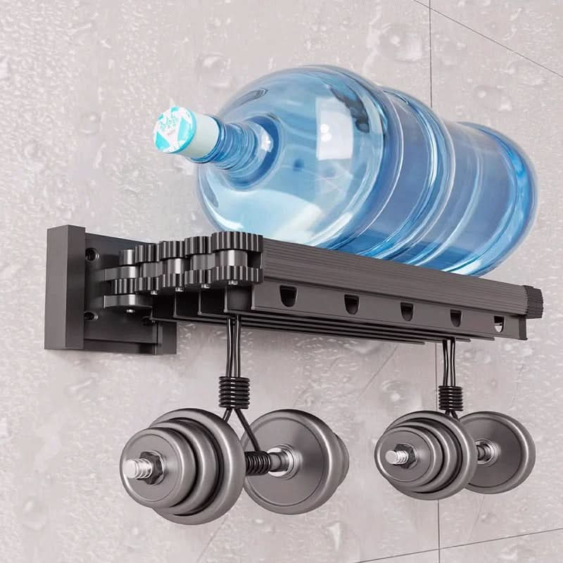 Shower Curtain Divider Foldable Rod & Storage Rack