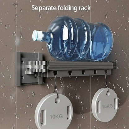 Shower Curtain Divider Foldable Rod & Storage Rack