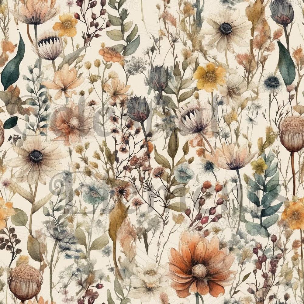 Shower Curtain Floral Microfiber Waterproof & Mildew-Resistant