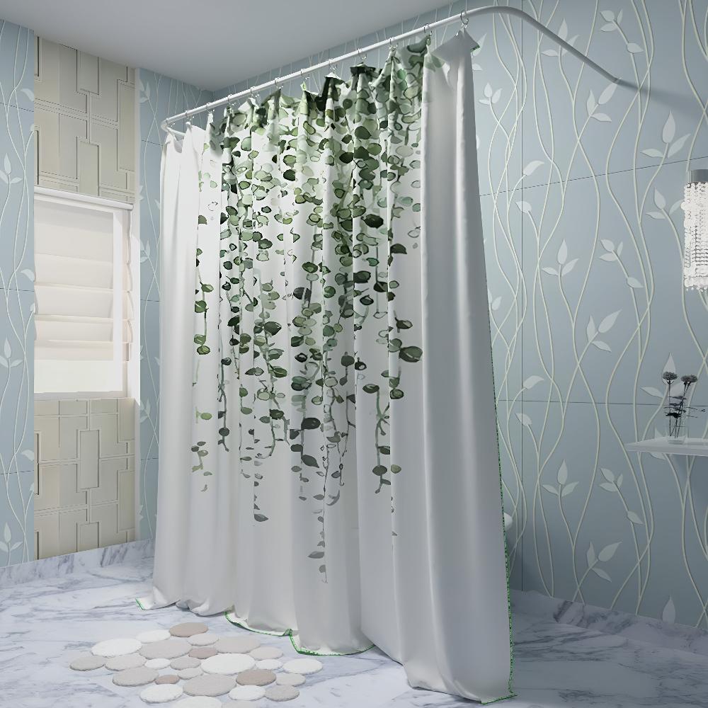 Shower Curtain Leaf Vine Water-Repellent Polyester