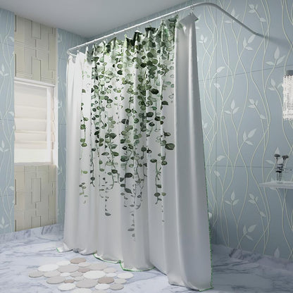 Shower Curtain Leaf Vine Water-Repellent Polyester