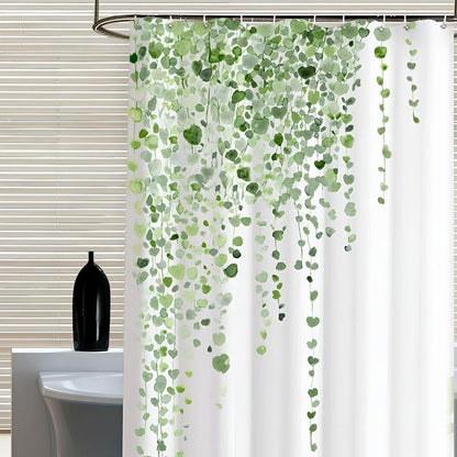 Shower Curtain Leaf Vine Water-Repellent Polyester