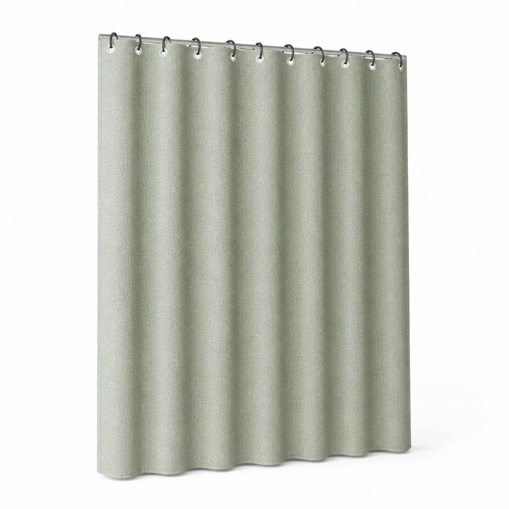 Shower Curtain Light Green Water-Repellent Polyester
