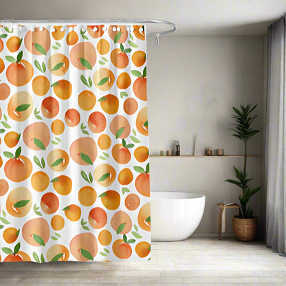 Shower Curtain Sunny Orange Waterproof & Machine Washable