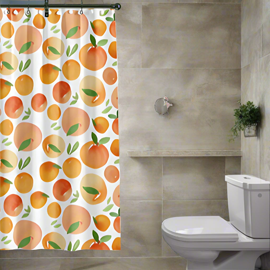 Shower Curtain Sunny Orange Waterproof & Machine Washable
