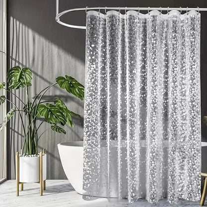 Shower Curtain Transparent Pebble Waterproof & Mold-Resistant