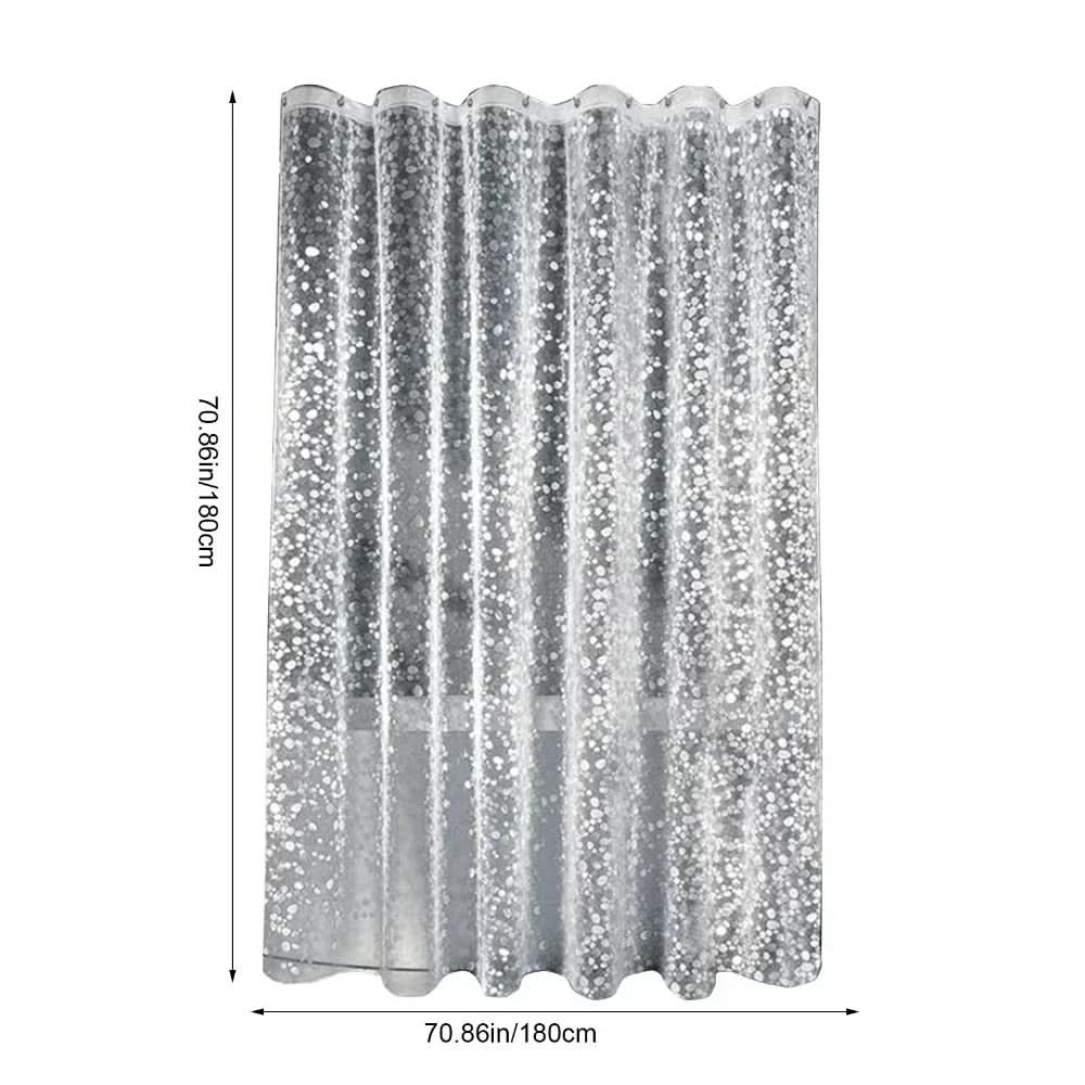 Shower Curtain Transparent Pebble Waterproof & Mold-Resistant
