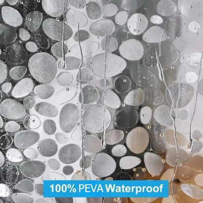 Shower Curtain Transparent Pebble Waterproof & Mold-Resistant