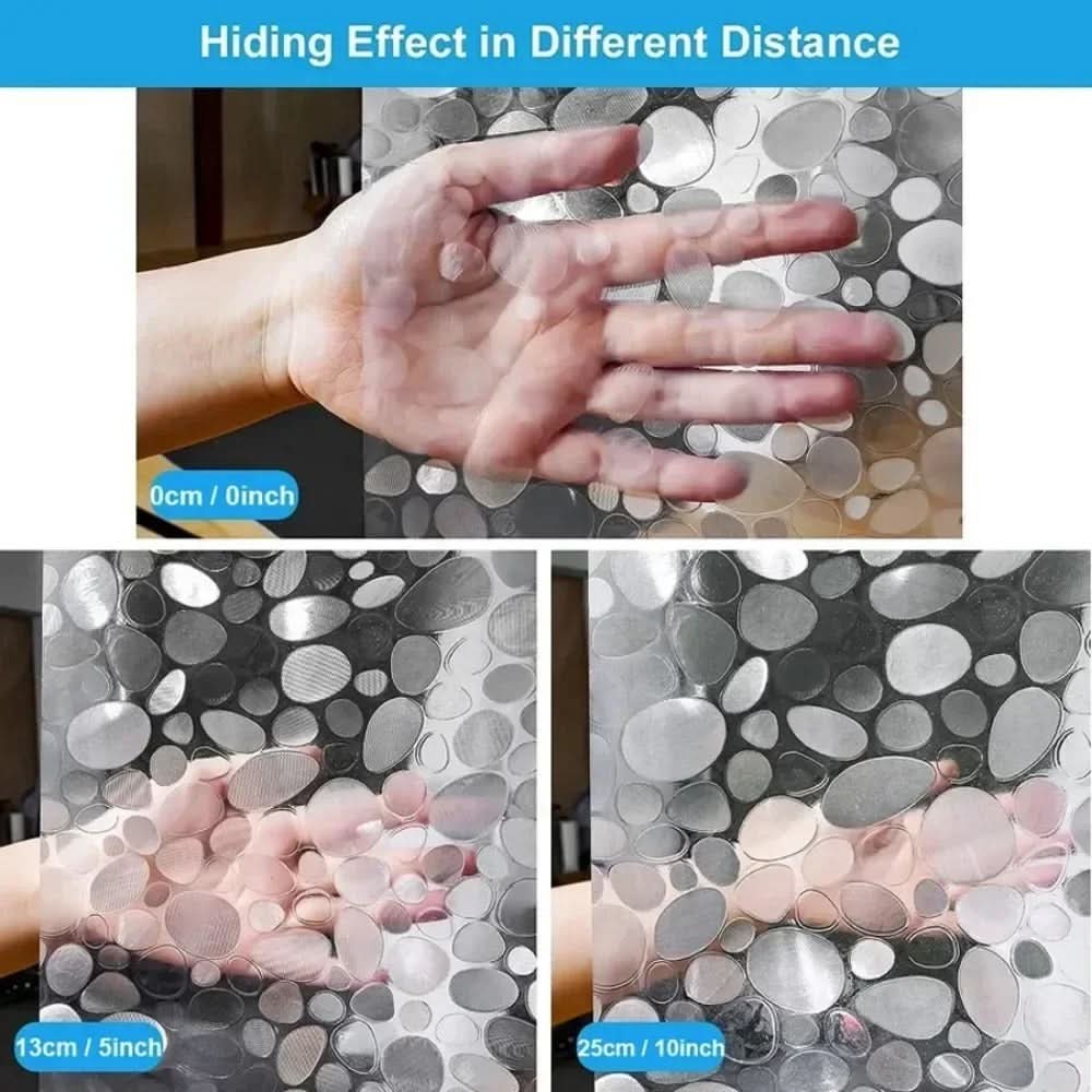 Shower Curtain Transparent Pebble Waterproof & Mold-Resistant