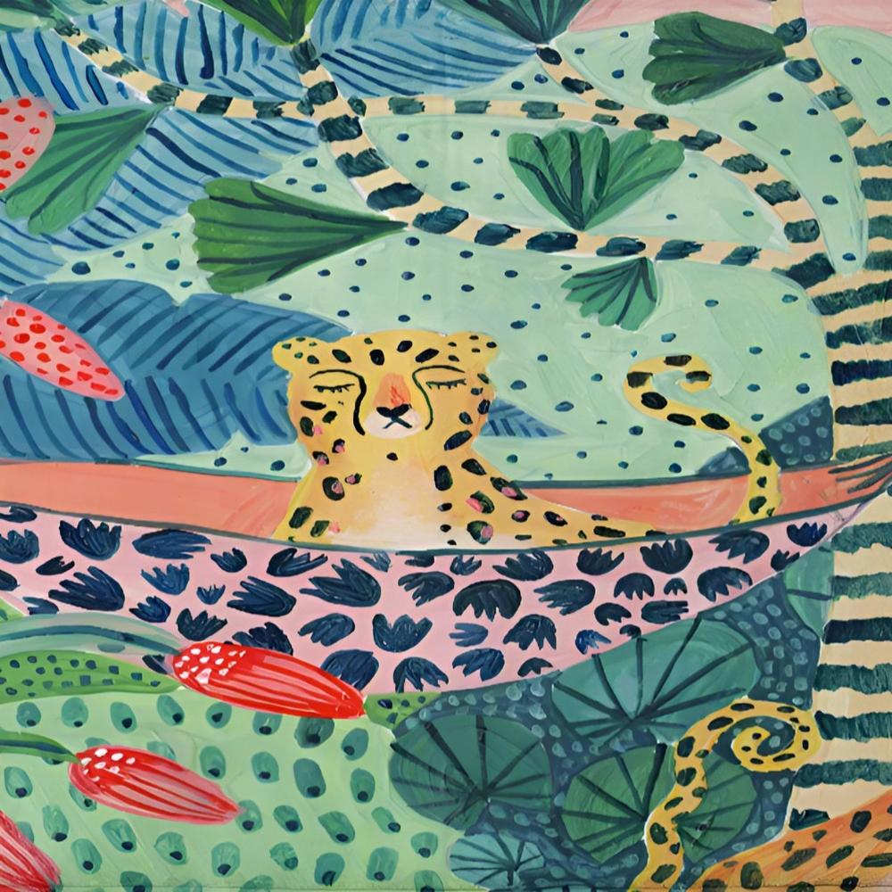 Shower Curtain Tropical Cheetah Print Water-Resistant 71 x 71