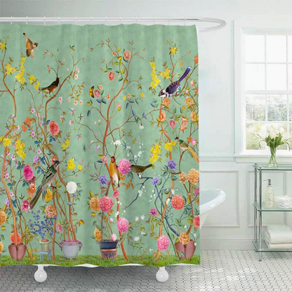 Shower Curtain Waterproof Polyester Machine Washable Rural Pattern