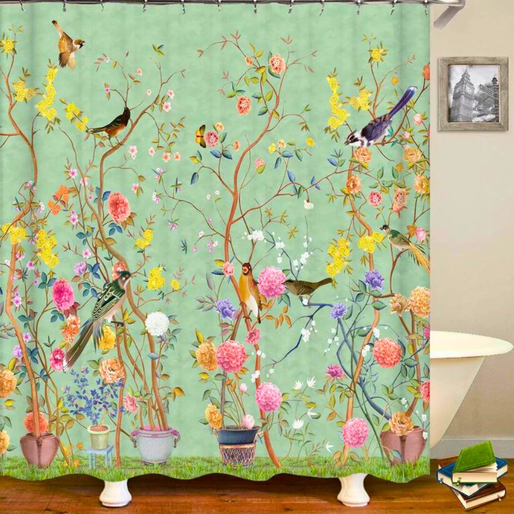 Shower Curtain Waterproof Polyester Machine Washable Rural Pattern