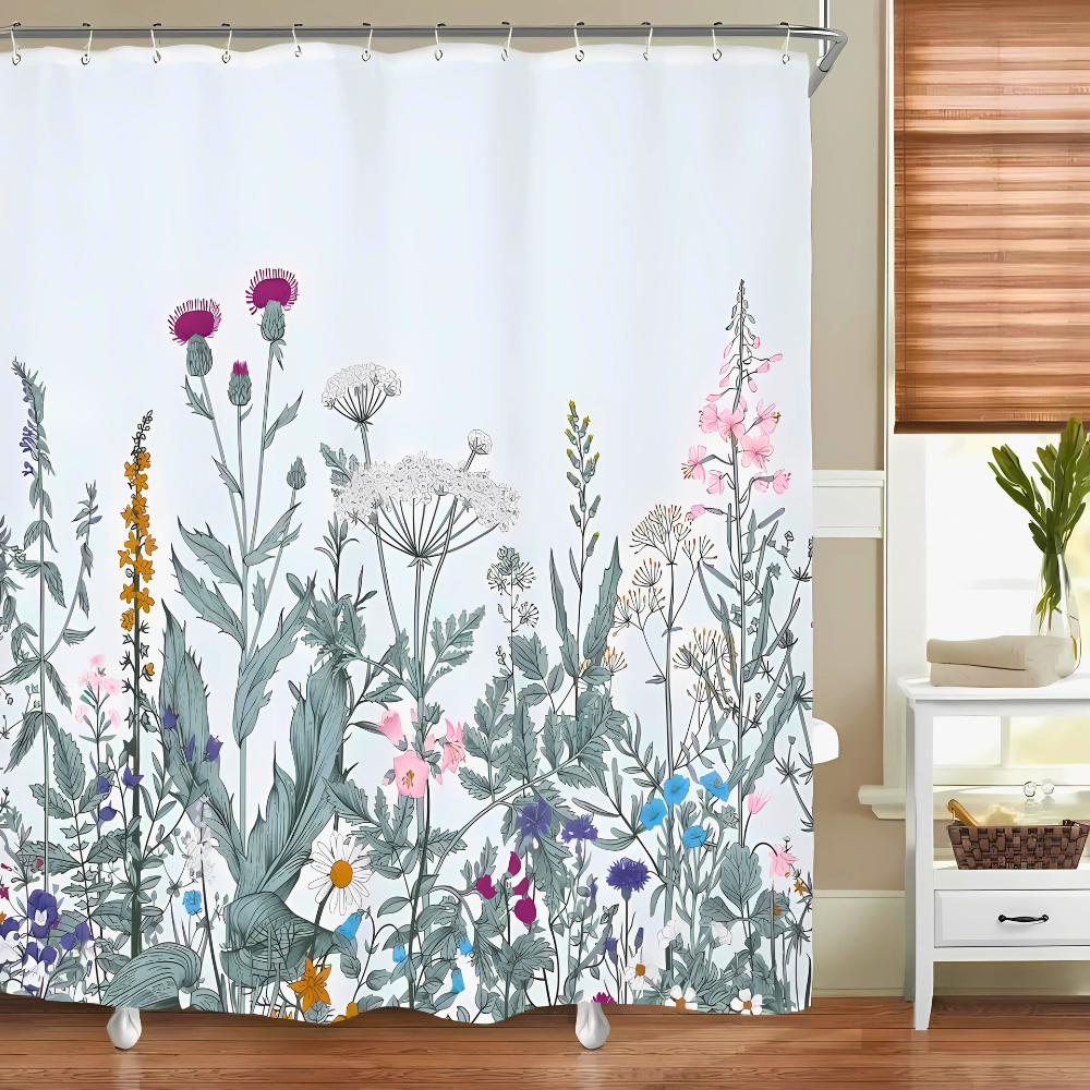 Shower Curtain Waterproof Polyester Mold & Bacteria Resistant