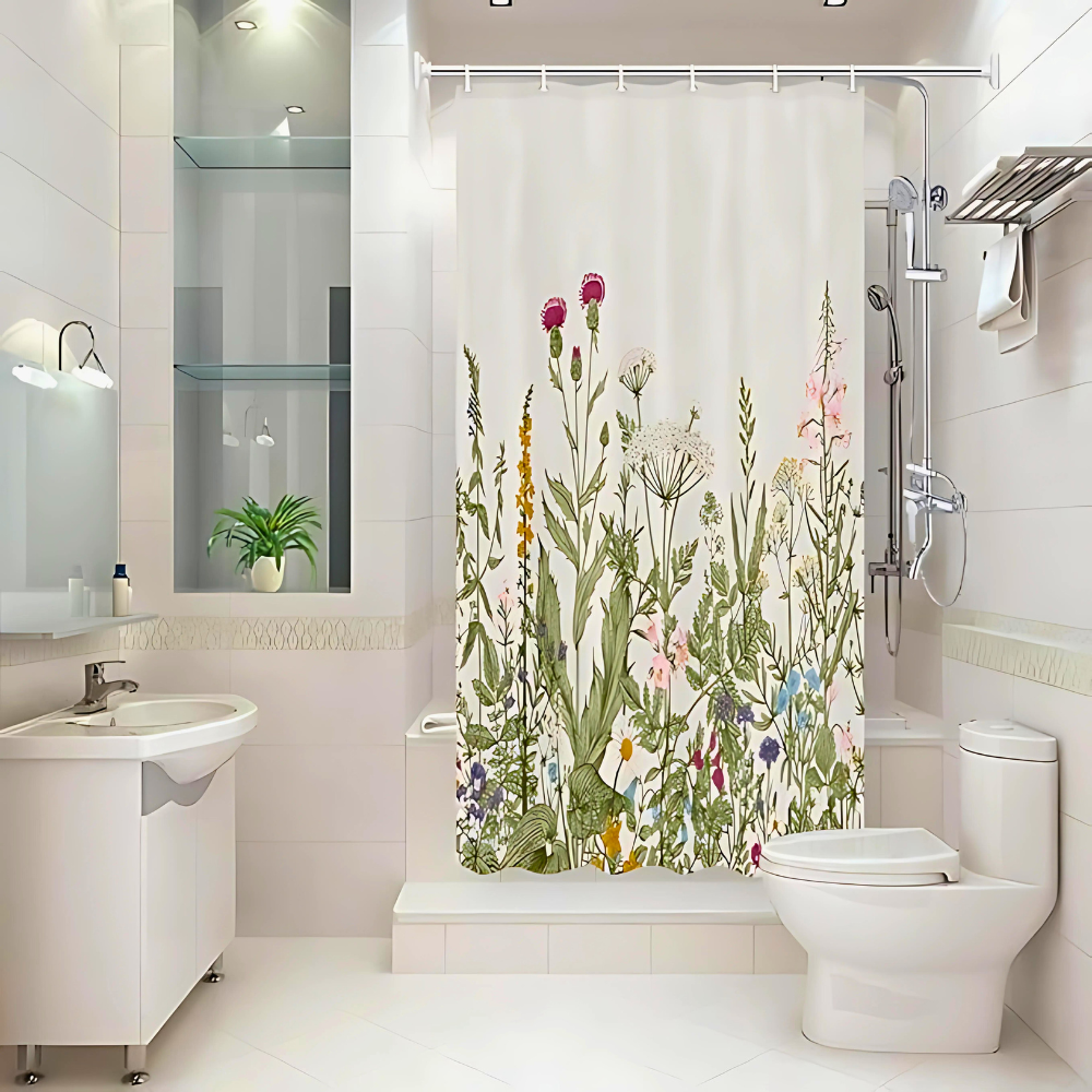 Shower Curtain Waterproof Polyester Mold & Bacteria Resistant
