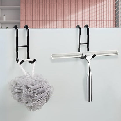 Shower Door Hook Drill-Free 304 Stainless Steel Anti-Slip Rubber