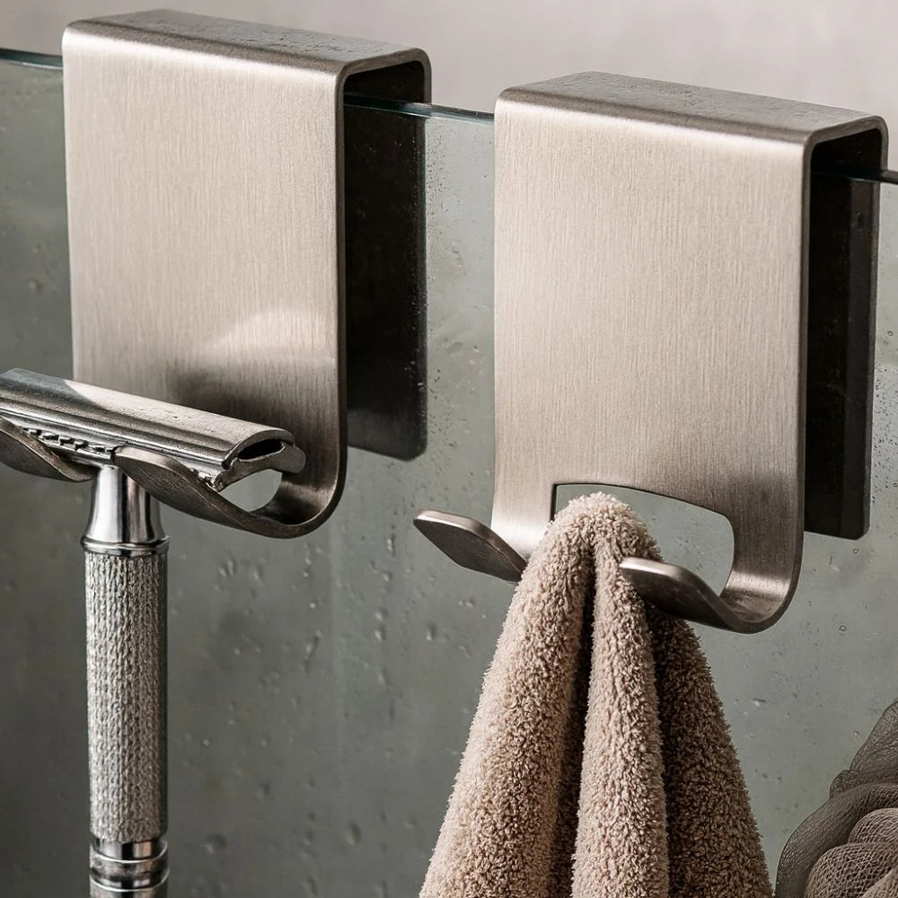 Shower Door Hooks Polished Stainless Steel No Drill