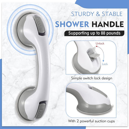 Shower Grab Bar Suction Lock & Non-Slip Grip