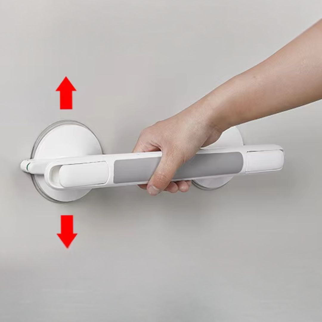 Shower Grab Bar Suction Mount Safety Lock Anti-Slip Grip