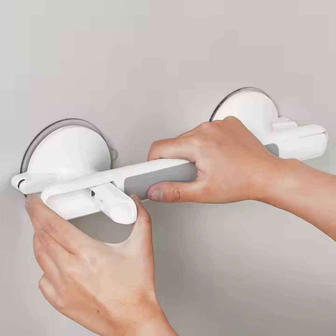 Shower Grab Bar Suction Mount Safety Lock Anti-Slip Grip
