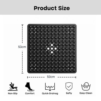 Shower Mat Non-Slip Strong Suction & Quick Drainage