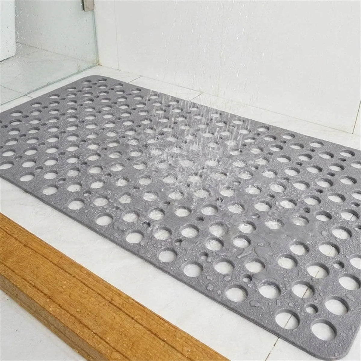 Shower Mat Non-Slip Suction Cups Antibacterial TPE Quick Drainage