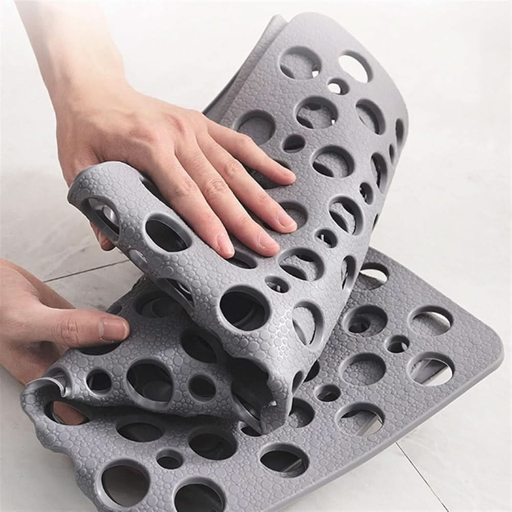 Shower Mat Non-Slip Suction Cups Antibacterial TPE Quick Drainage