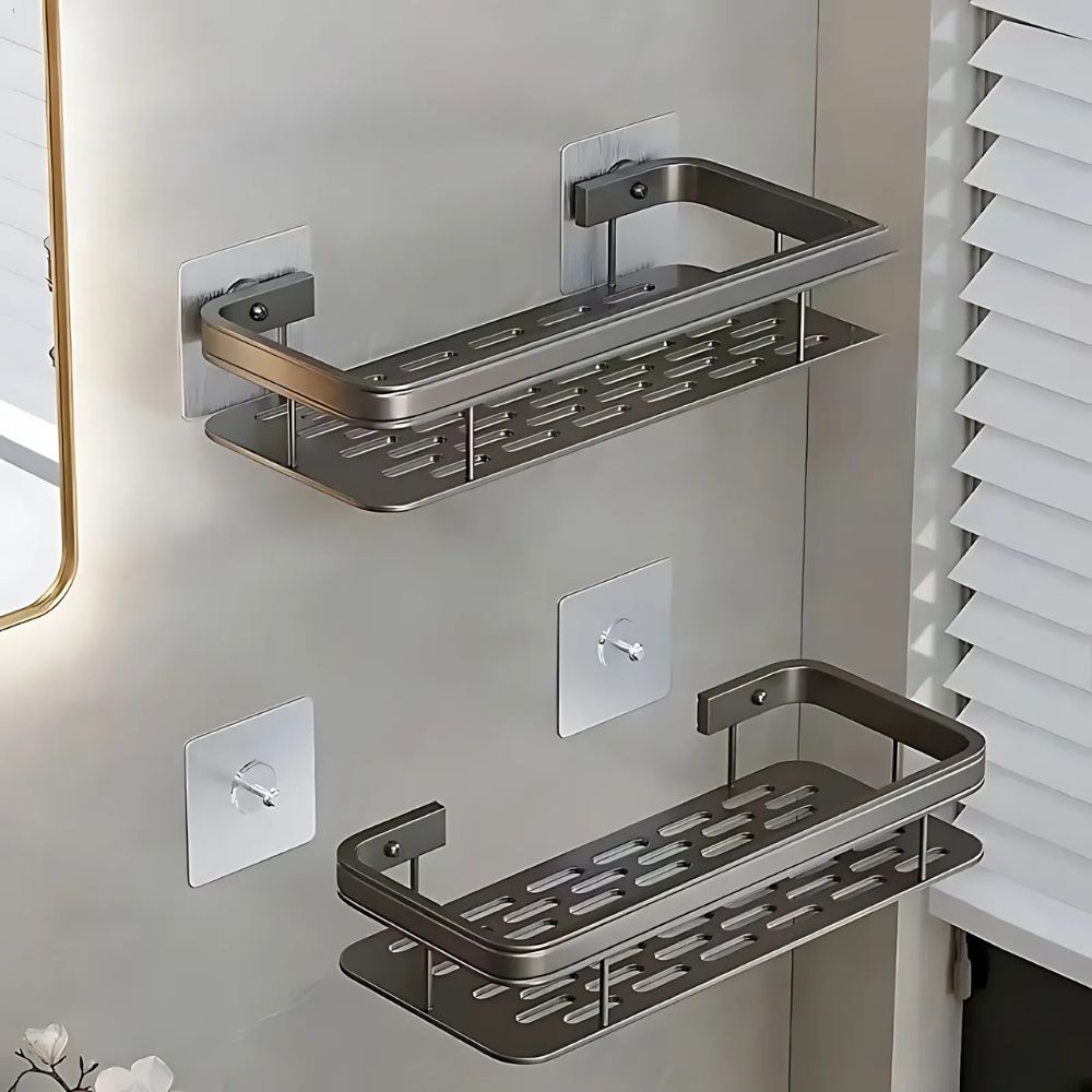 Shower Shelf Rust-Resistant Aluminum Drill-Free Mount