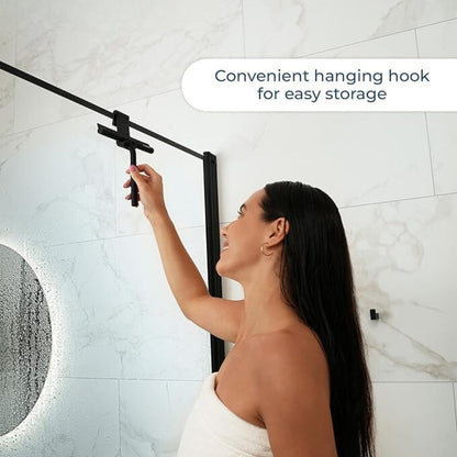 Shower Squeegee 8-Inch Silicone-Coated Blade Ergonomic Handle