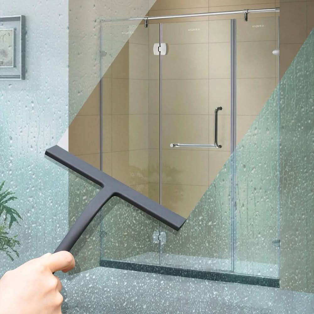 Shower Squeegee Silicone Blade Ergonomic Handle Streak-Free Cleaning