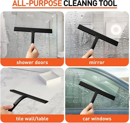Shower Squeegee Silicone Blade Ergonomic Handle Streak-Free Cleaning