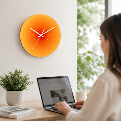 Silent Quartz Scratch-Resistant Glass Wall Clock (11.8 in)