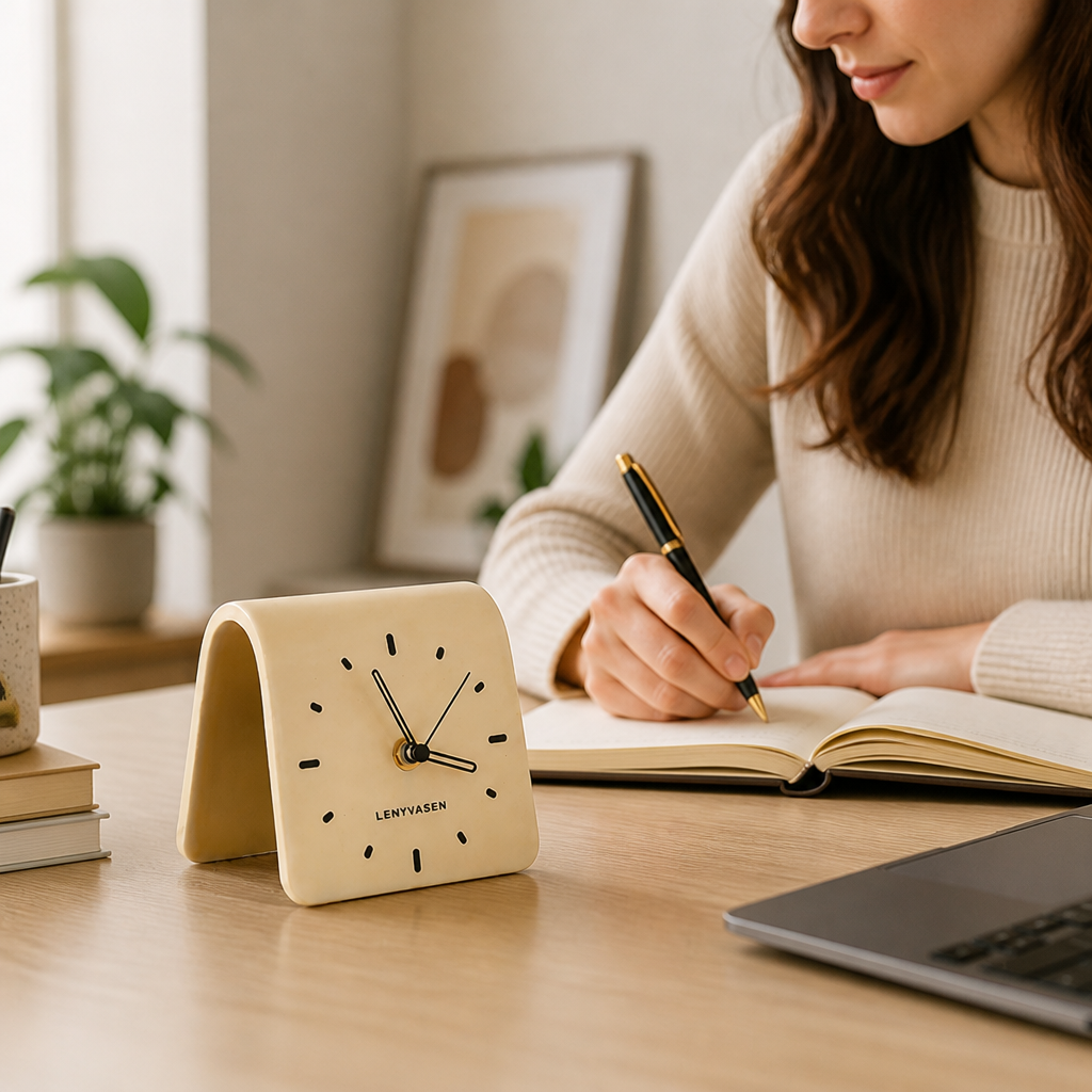 Silent Square Ceramic Desk Clock