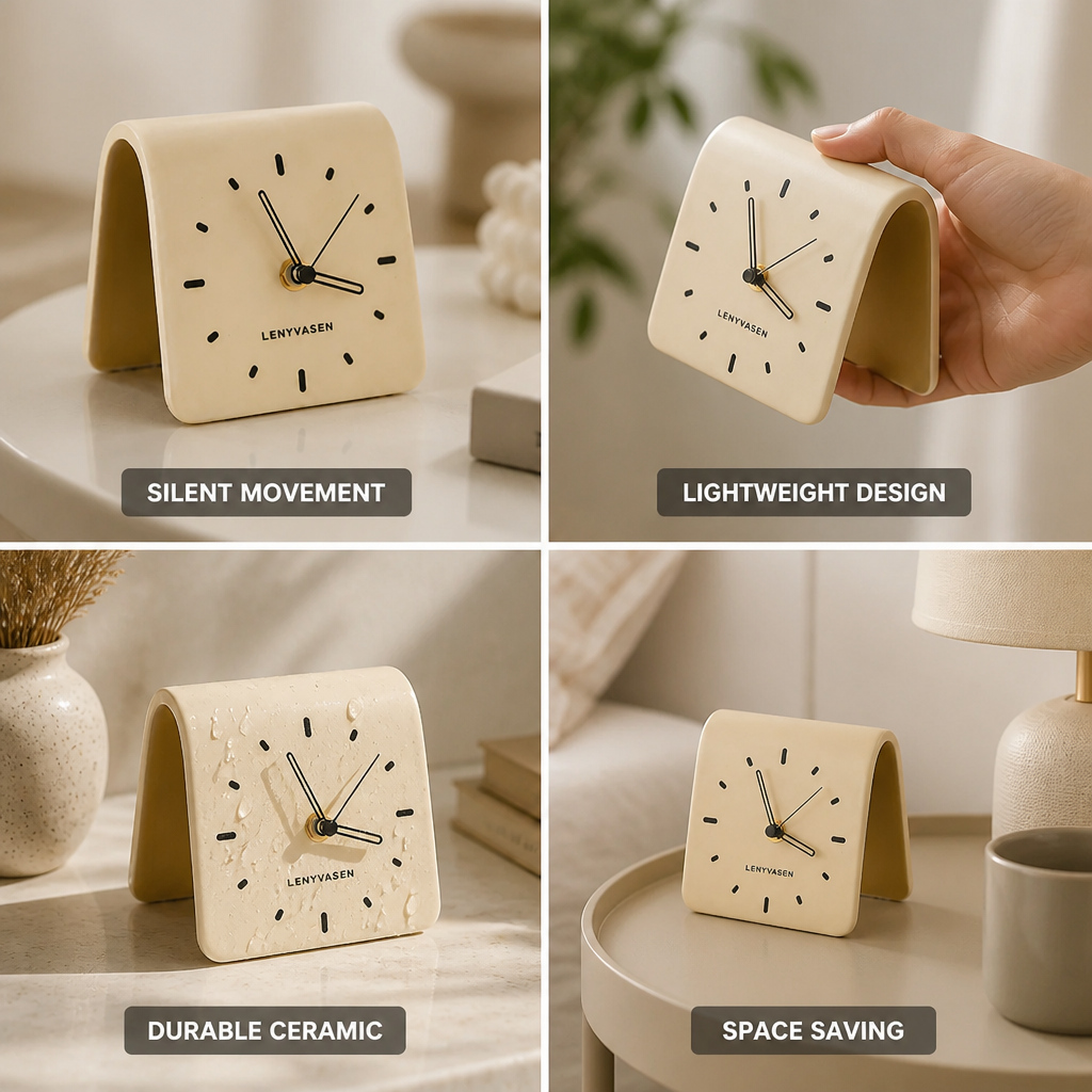 Silent Square Ceramic Desk Clock
