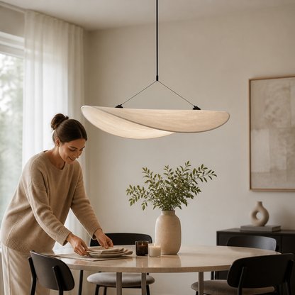 Silk Shade & Metal Frame Pendant Chandelier (40/60/80cm)