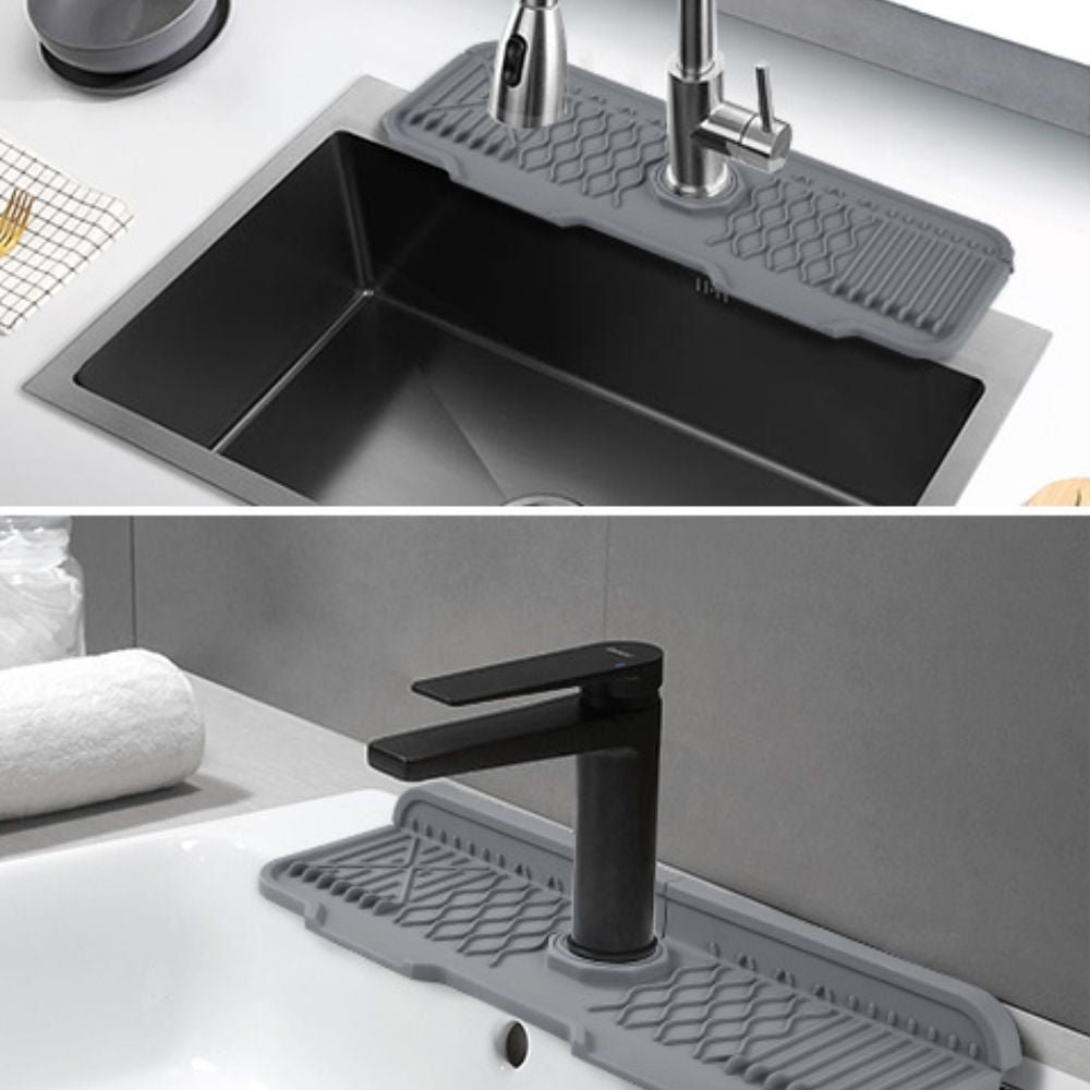 Sink Mat Sloped Drain & Foldable Edges