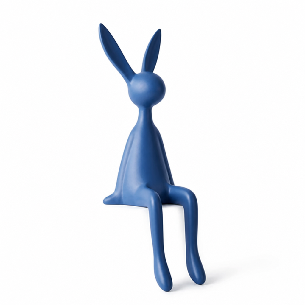 Sitting Rabbit Figurine Minimalist Matte Two Sizes