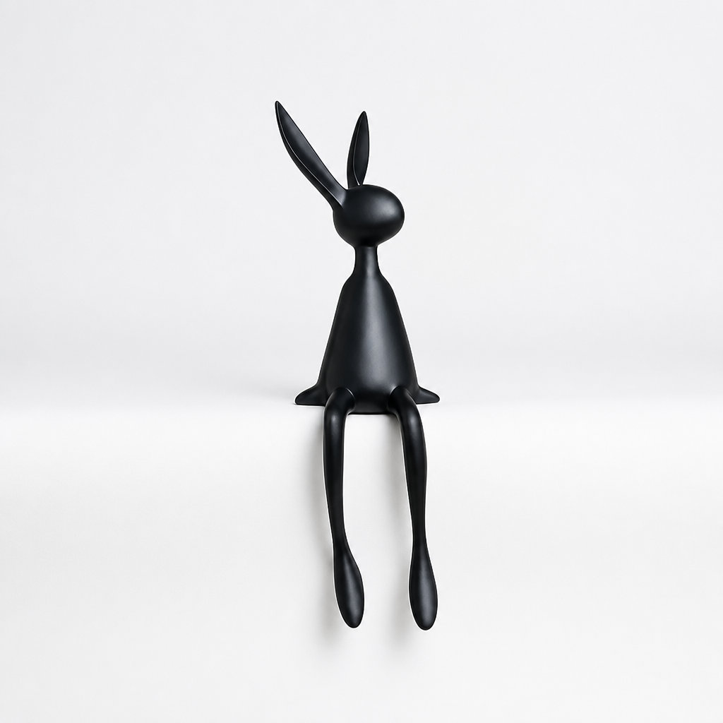 Sitting Rabbit Figurine Minimalist Matte Two Sizes