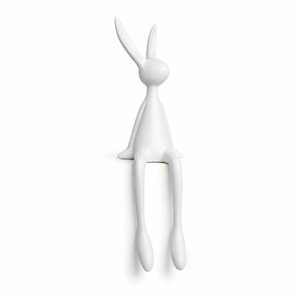Sitting Rabbit Figurine Minimalist Matte Two Sizes