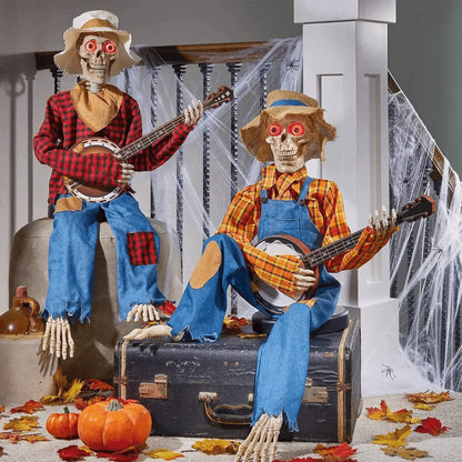 Skeleton Duo Decoration Motion-Activated Musical Glowing Eyes