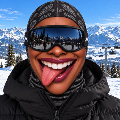 Ski Balaclava Realistic Face Print 4-Way Stretch Knit