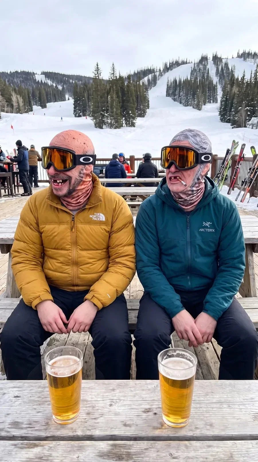 Ski Balaclava Realistic Face Print 4-Way Stretch Knit