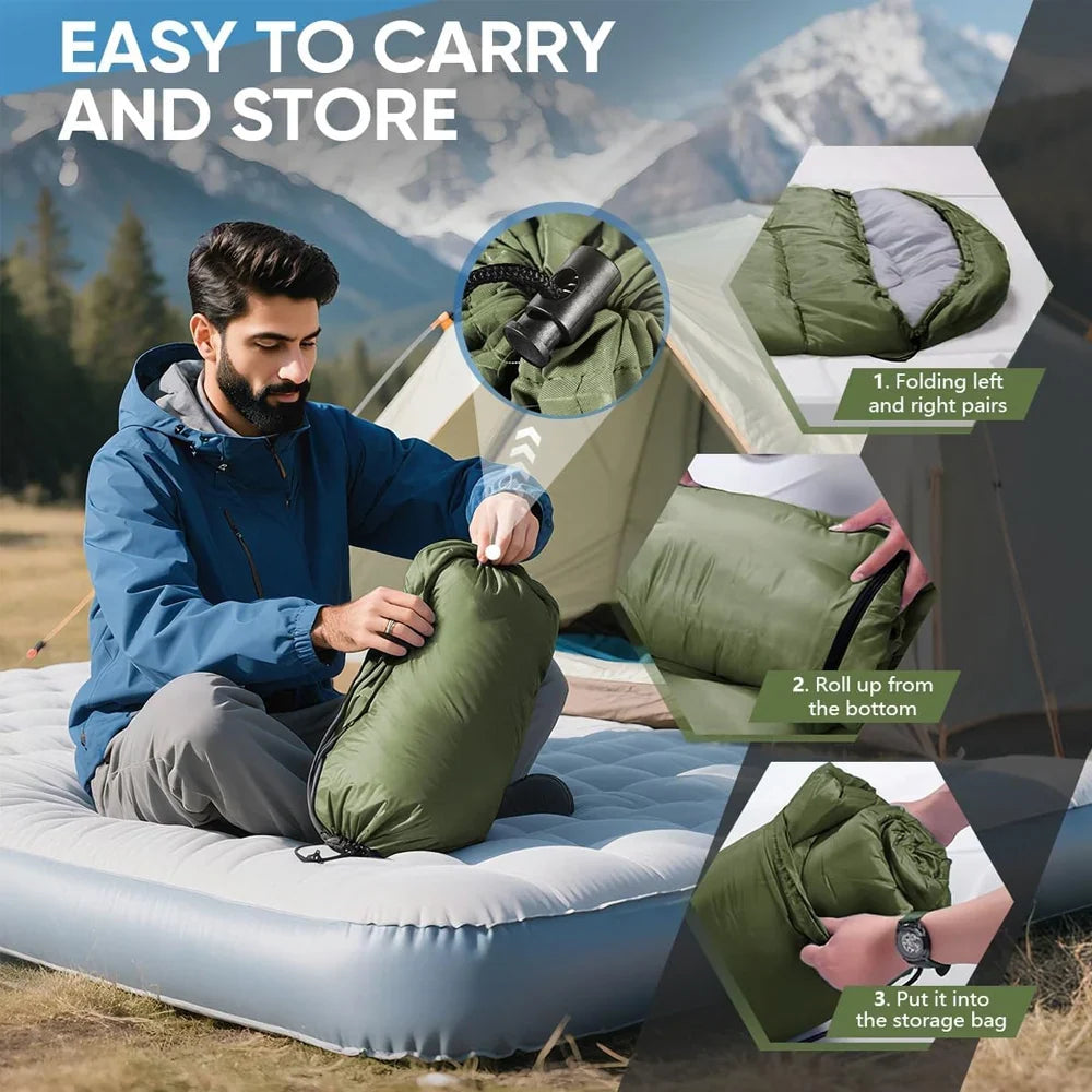 Sleeping Bag Hollow Cotton Filling Spacious Envelope Design