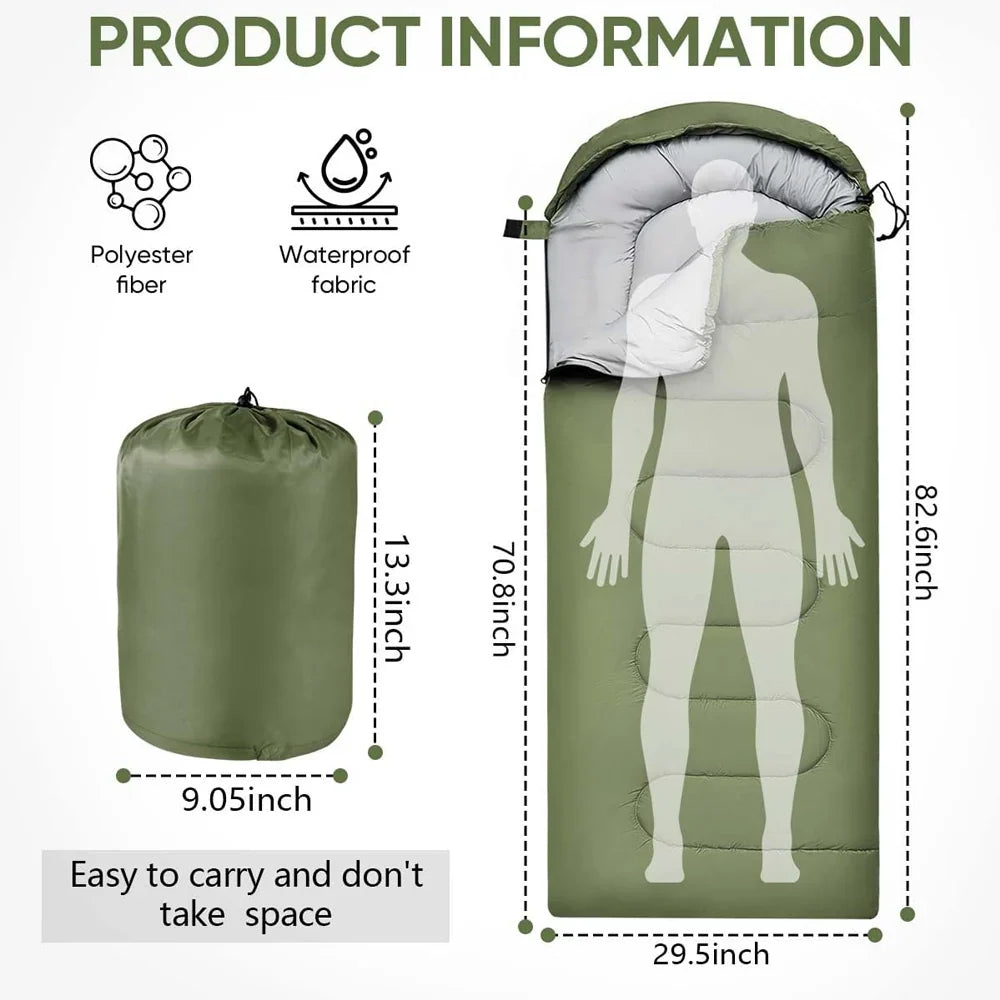 Sleeping Bag Hollow Cotton Filling Spacious Envelope Design