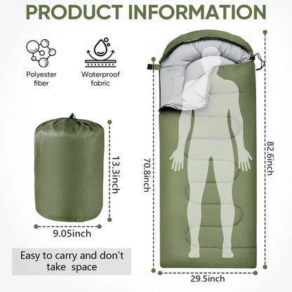Sleeping Bag Hollow Cotton Filling Spacious Envelope Design